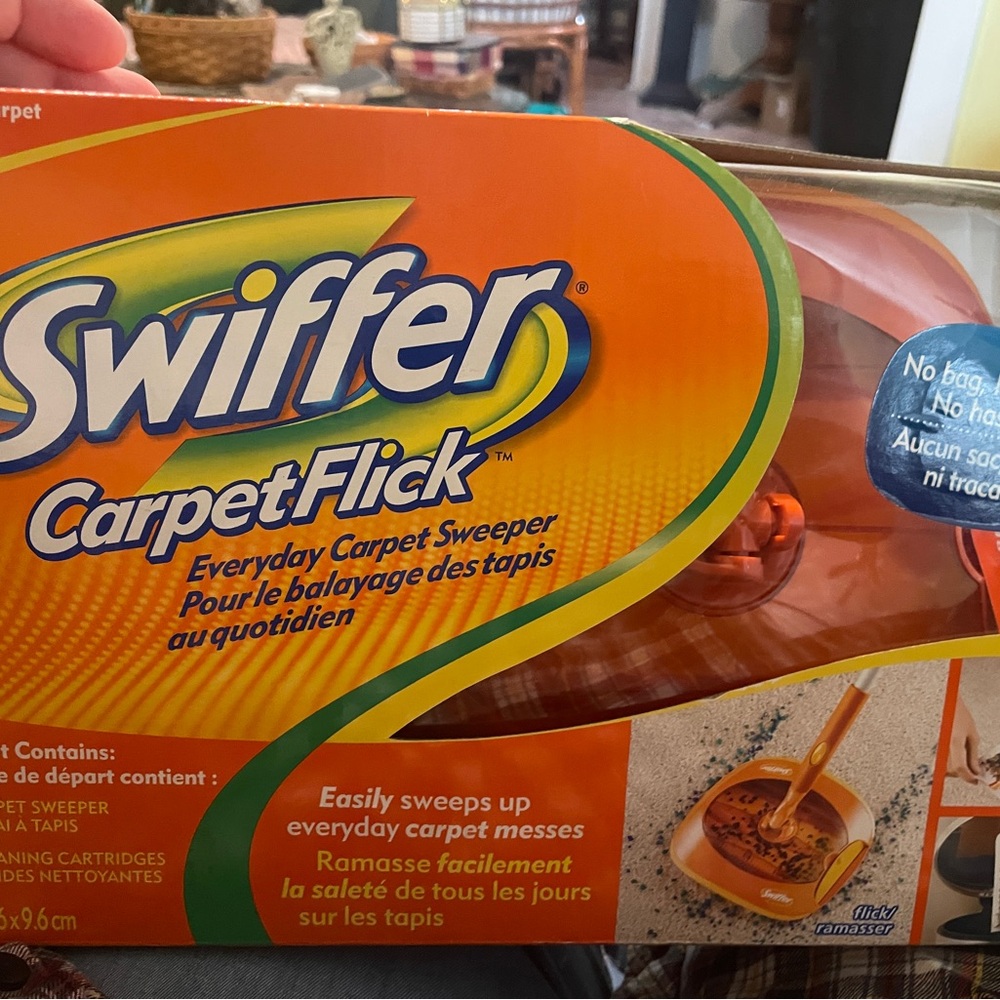 Swiffer CarpetFlick Carpet Sweeper - Orange with Green Accents